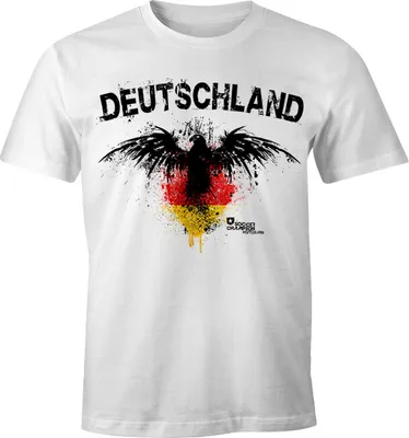 Produktbild von Herren T-Shirt Deutschland Adler Fanshirt EM WM Fußball Fan Shirt MoonWorks weiß XL