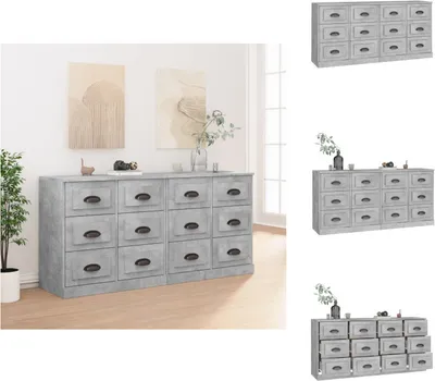 Produktbild von vidaXL Sideboards 2 Stk. Betongrau Holzwerkstoff -  Sideboards