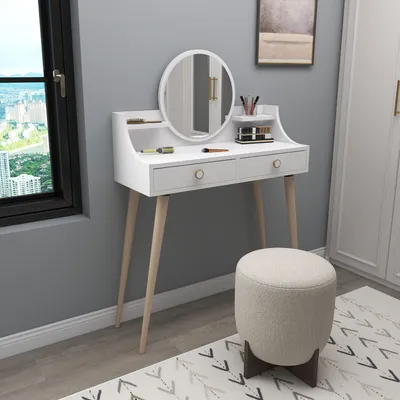 Zdjęcie produktu dla Skye Decor, Roys - White, toaletka, biały, 100% POWŁOKA MELAMINOWA, 90 x 35 x 131 cm