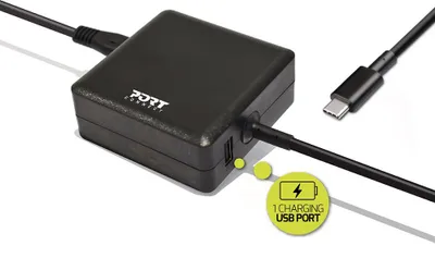 Image de Chargeur USB C 65W PD GaN Noir Port