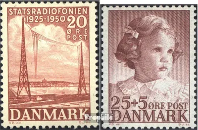 Produktbild von Briefmarken Dänemark 1950 Mi 321,322 (kompl.Ausg.) Jahrgang 1950 komplett postfrisch Staatsrundfunk