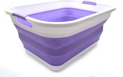 Image de Bac de lavage compact en plastique de 41 litres, pliable, violet