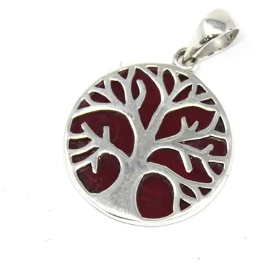 Imagen del producto de Colgante de Plata Árbol de la Vida 22mm - Efecto Coral