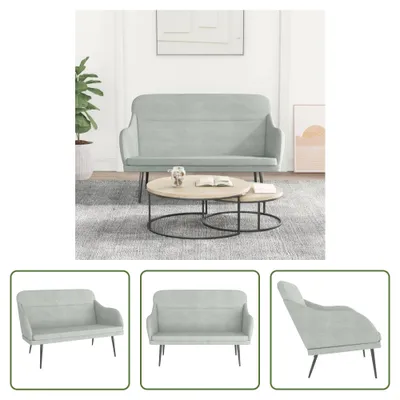 Produktbild von The Living Store Sitzbank Hellgrau 110x76x80 cm Samt
