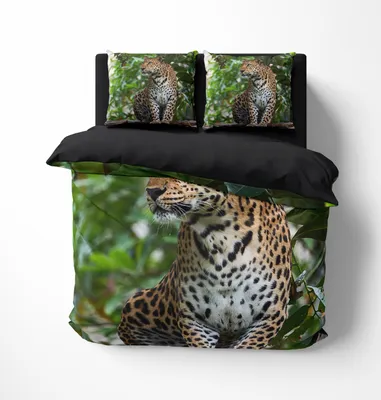 Produktbild von FEBE 3D Bettwäsche Gepard Bettbezug-Set 135x200 + Kissenbezug 80x80 cm Wendebettwäsche 2 Teilig mit Reißveschluss