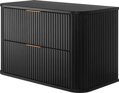 Immagine prodotto di Mobile da bagno, nero, 80,4 x 51,7 x 41,5 cm, maniglie dorate