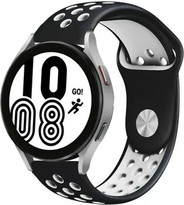 Produktbild von Strap-it Samsung Galaxy Watch 4 - 40mm Sportarmband (Schwarz/Weiß)