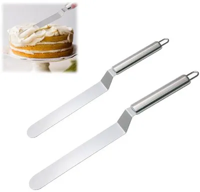 Productafbeelding van Ibenzoa® 2-delige set taartheffer en taartmes, 6" en 8", roestvrij staal, hittebestendig, geschikt voor het snijden en decoreren van taarten