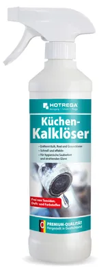 Produktbild von HOTREGA Küchen-Kalklöser 500 ml | Kalkentferner für Haushalt & Edelstahl | Gegen Rost, Metallabrieb & Grauschleier | Tensidfrei | Schutz vor Korrosion | Ideal für Spülen, Armaturen sowie Fliesen