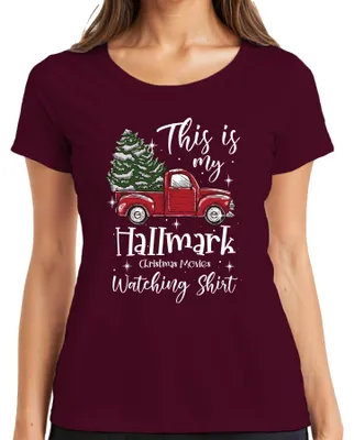 Immagine prodotto di This is my Hallmark watching Shirt - Regalo di Natale Maglietta da donna, Borgogna, 3XL