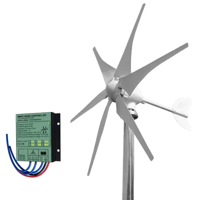 Immagine prodotto di Turbina eolica - Turbina eolica - Generatore eolico - Energia eolica - 5000W - 12V - con regolatore MPPT - 6 indicatori