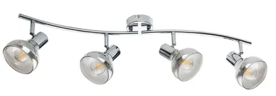 Produktbild von Globo Lighting Strahler Metall verchromt, Glas, beweglich, LxBxH: 700x80x160mm, exkl. 4x E14 40W 230V