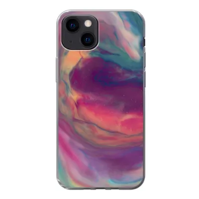 Produktbild von MuchoWow® Handyhülle Schutzhülle Hülle für iPhone 13 mini Flüssig - Rosa - Türkis - Abstrakt Silikon Softcase Handy Hülle - Softcase