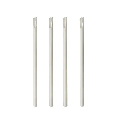 Produktbild von Papstar Papierstrohhalme mit Löffel "pure" Ø 8 mm · 20 cm weiß 8 x 100 Stück