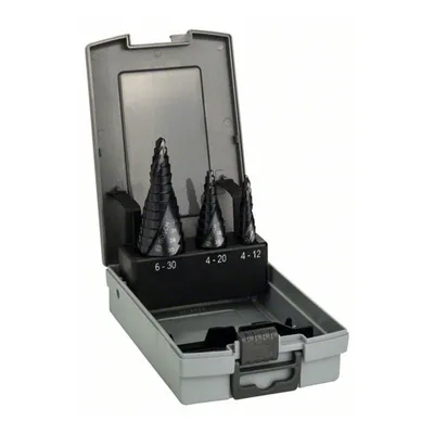 Image de Bosch Assortiment de forets étagés HSS 3 pièces 4 - 12 mm, 4 - 20 mm, 6 - 30 mm TiAIN 2608588069 Tige à 3 faces 1 pce (2608588069)