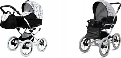 A collage of two images showing a baby stroller from different angles.