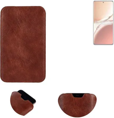 Produktbild von K-S-Trade Schutzhülle Handyhülle kompatibel mit Oppo A3 Pro Handytasche Kunstleder Sleeve in braun
