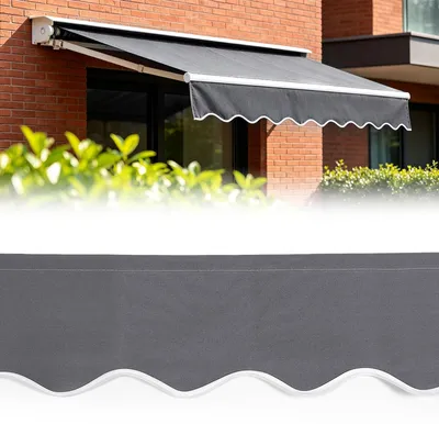 Zdjęcie produktu dla Zapasowy materiał do markizy 3 m x 20 cm, wodoodporny, odporny na UV, ciemnoszary, na balkon