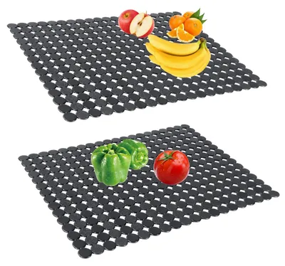 Produktbild von Spülbeckenmatte - Zuschneidbare PVC-Schutzmatte für Küchenspülen - 2 Stück - 30 x 40 cm - Schwarz