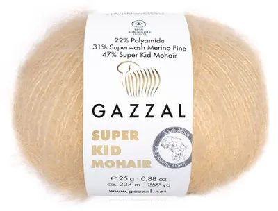 Produktbild von Wolle Gazzal Super Kid Mohair 64404 nude - Stricken & Häkeln
