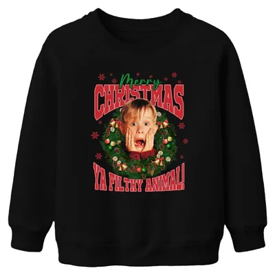 Obrázek produktu pro Merry Christmas Ya Filthy Animal Kevin McCallister - Home Alone Christmas Xmas Uni dětský vánoční svetr, černý, 152 cm