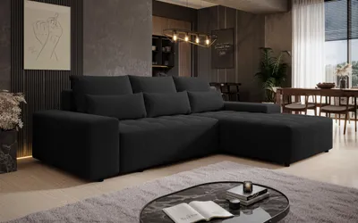 Produktbild von AX LIVING Ecksofa mit Schlaffunktion Alvorada 280 cm schwarz