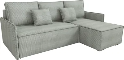 Produktbild von BroMARKT Ecksofa mit Schlaffunktion Atlantic Grau Cord Rechts
