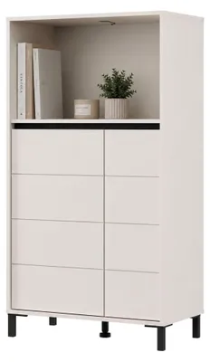 Produktbild von Cosoleto - Kommode, 74x40x135h cm Cremeweiß, 2 Regalböden