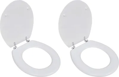 Produktbild von The Living Store Toilettensitze mit Deckel 2 Stk. MDF Weiß
