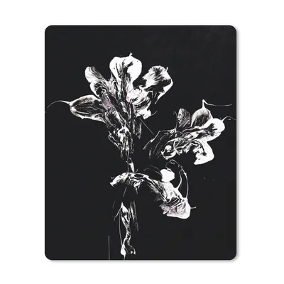 Produktbild von MuchoWow® Mauspad Mousepad Blumen - Farbe - Schwarz - Weiß 19x23 cm - Mousepads - Maus Mat - Pad - Mausunterlage - Mauspads - Spielen