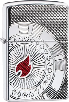 Produktbild von Zippo Armor High Polish Chrom 167 Poker -Chip -winddichtem Heller