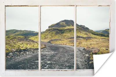 Produktbild von MuchoWow® Poster Aussicht - Weg - Hügel 120x80 cm - Bilder