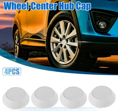 Produktbild von 4 Stück Auto Rad Reifen Nabenkappen 65 mm Durchm. 5 Clips Weiß