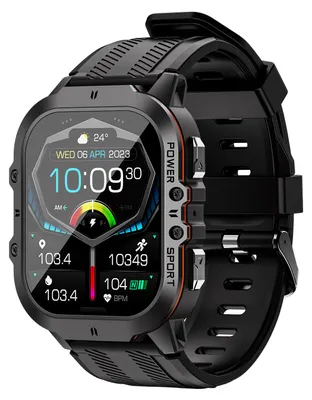 Produktbild von C26 Smart-Armband-Sportuhr, 1,96 Zoll AMOLED-Voll-Touchscreen, Fitness-Tracker, 1 ATM wasserdicht, BT-Anruf, Blutsauerstoffgehalt/Schlaf/Herzfrequenz/Monitor, mehrere Sportmodi, Benachrichtigung/Anruf/Sitzungserinnerung, Fernkamera, kompatibel mit Android iOS