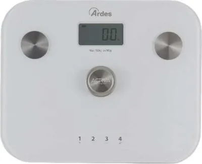 Produktbild von Ardes AR2PPBFM, Elektronische Personenwaage, 150 kg, 100 g, Weiß, kg, lb, Rechteck