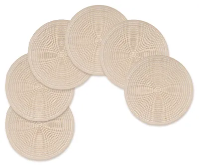 Runde Platzsets 6er-Set 18 cm Beige handgefertigt