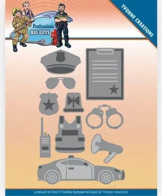 Produktbild von Stanzschablone - Yvonne Creations - Big Guys Professions - Polizei