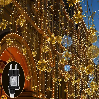 Immagine prodotto di Jopassy 30M 300 LED luci fiabesche bianco caldo 8 modalità di luce festa giardino interno esterno decorazione luci di Natale