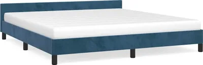 Produktbild von vidaXL Bettgestell ohne Matratze Dunkelblau 180x200 cm Samt