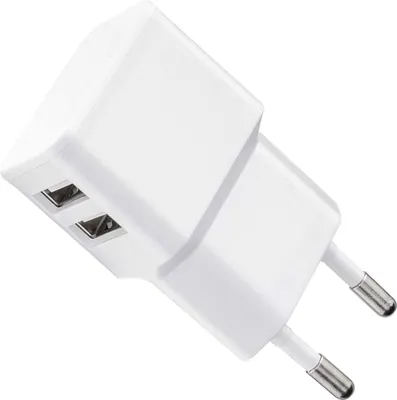 Produktbild von Wicked Chili Dual USB Ladegerät geeignet für 2 Sonos Roam Speaker oder 2x kabelloses Ladegerät, Doppelstecker für Steckdose, ersetzt 10W Netzeil für USB-A auf USB-C Kabel (2.4 A, 12W) weiß