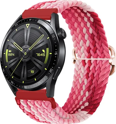 Produktbild von BStrap Elastic Nylon Armband für Garmin Vivoactive 5, strawberry