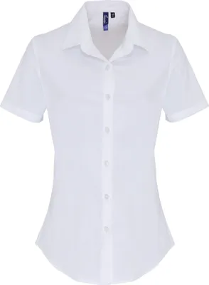 Produktbild von Premier - Bluse für Damen kurzärmlig RW6586 (XS) (Weiß)