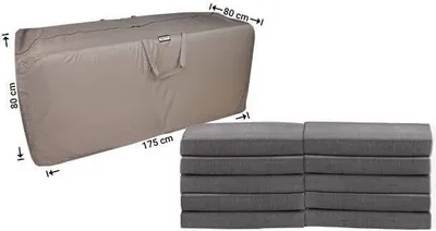 Produktbild von Raffles Covers Schutzhülle für Loungemöbel-Kissen 175 x 80 x 80 cm | Atmungsaktiv | Wasserdicht | UV-beständig | Doppelnähte | Handgriffe