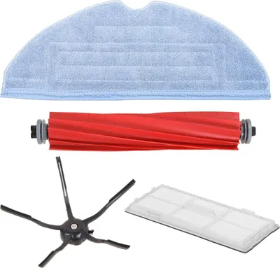 Produktbild von Trade-Shop 4in1 Zubehör-Set Ersatzteile (Hauptbürste, Seitenbürste, HEPA-Filter, Mikrofasertuch) für Xiaomi Roborock S7, T7, Mi G10 Saugroboter