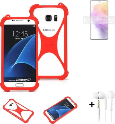 Produktbild von Handy-hülle + Kopfhörer kompatibel mit Samsung Galaxy A73 5G Schutz-hülle Bumper Silikon Schutz Hülle Cover Case Silikoncase Silikonbumper TPU
