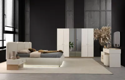 Produktbild von Modernes 5-tlg. Schlafzimmer-Set mit Bett Stauraum & Stil