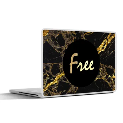 Produktbild von MuchoWow® Laptop Aufkleber Sticker Cover Zitate -  - Gold - Marmor 31x22.5 cm - Laptop-Deko