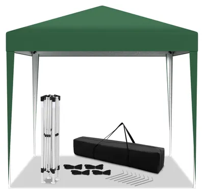 Produktbild von Vigevee Faziango Pavillon 3x3 m ohne Seitenwände, Pop-Up Faltpavillon mit wasserdichtem 210D-Oxforddach, UV-Schutz 50+, 3-fach höhenverstellbar, Tragetasche, Grün