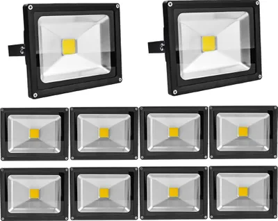 Immagine prodotto di Greenmigo 10 pezzi Faretti LED da 20 W per esterni, IP65, impermeabili, luce bianca calda, illuminazione da giardino
