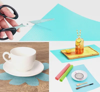 Produktbild von 10er Kühlschrankmatten, Matten Entziehen Bunt Feuchtigkeit, Zuschneidbar, Silikon Kühlschrank Pads Place Matten für Familie, 45 x 29 cm, Durchsichtig 10